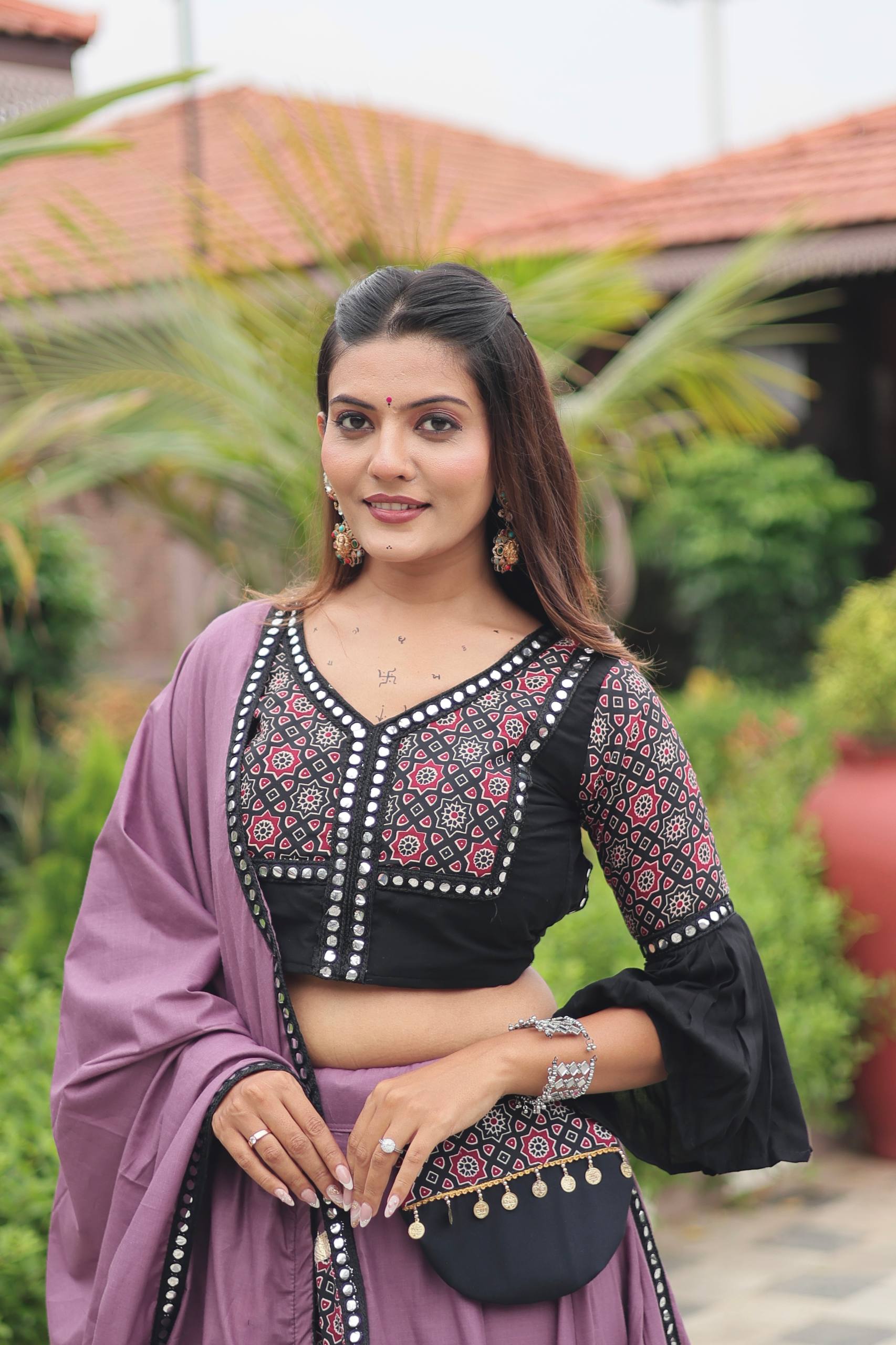 Navratri Special Ajarakh Work Lehenga Choli