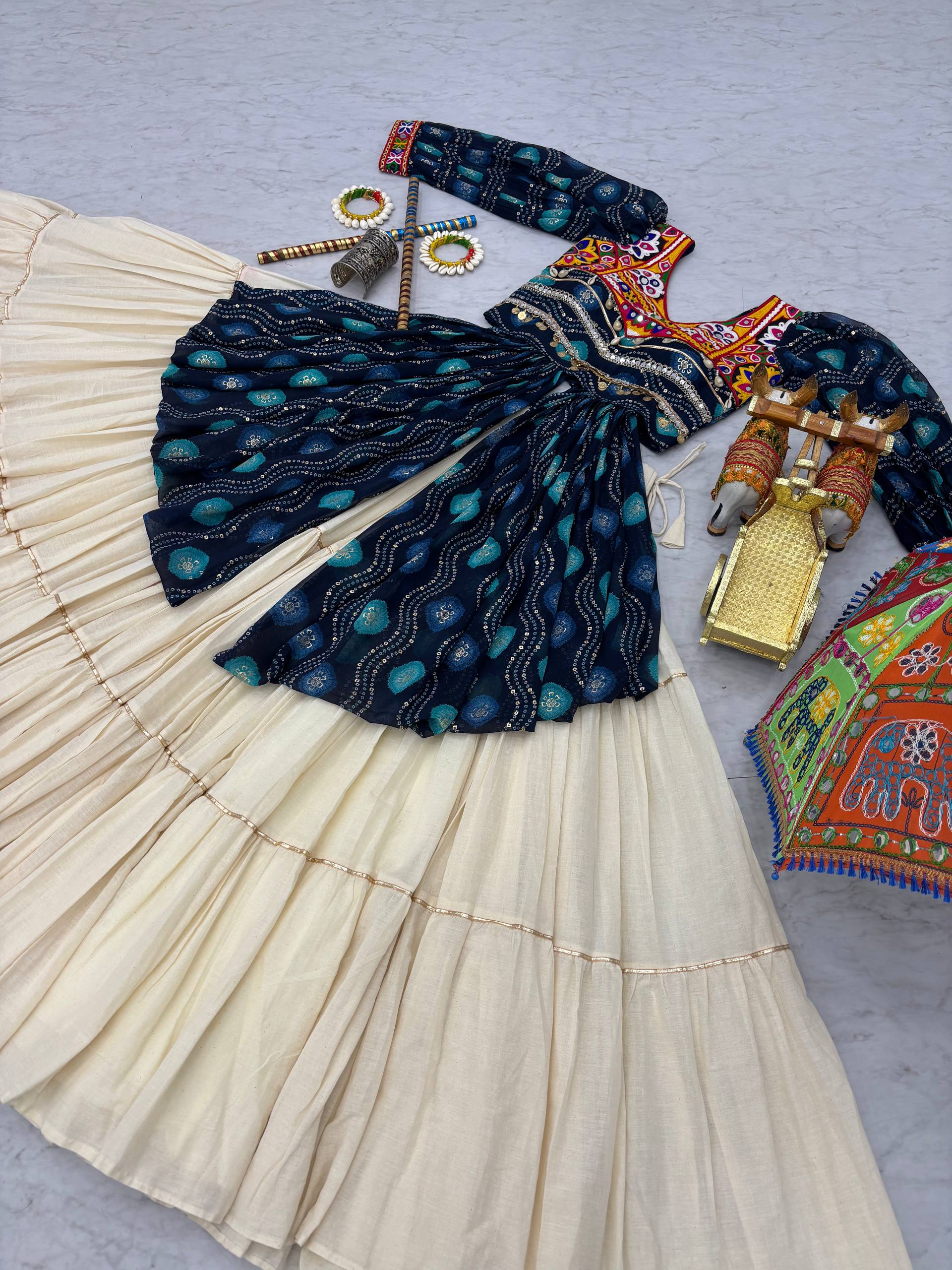 Navratri Special Gamathi Work Lehenga Choli